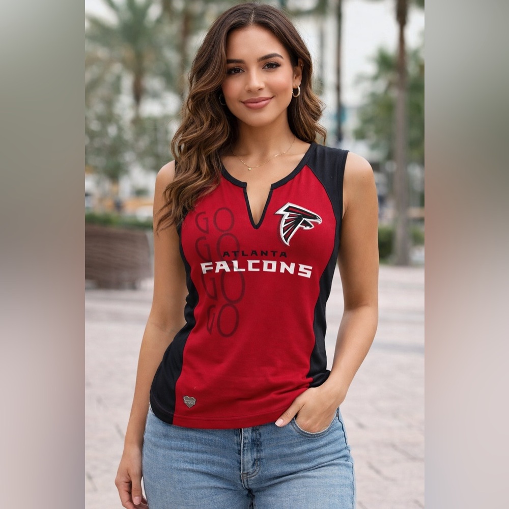 Atlanta Falcons Reebok Women’s Sleeveless Athletic Top Red Black NFL Game Day
